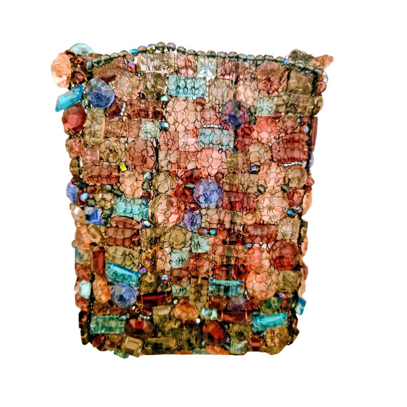 Vintage Handmade Crystal and Wire Small Handbag Unique - Picture 6 of 8